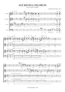 AVE REGINA CŒLORUM per coro misto a cappella MAURO ZUCCANTEsoprano