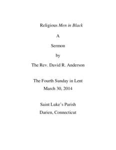 Religious Men in Black A Sermon by The Rev. David R. Anderson