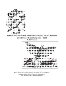 Introduction to the Identification of Adult Insects and Related ArthropodsP. M. Choate 