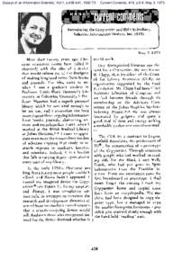 Essays of an Information Scientist, Vol:1, p, Current Contents, #18, p.5-8, May 2, 1973 Introducing the Copywriter and 1S1’s Subsidiary,
