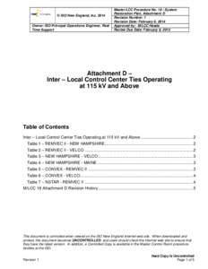 © ISO New England, Inc[removed]Owner: ISO Principal Operations Engineer, Real Time Support Master/LCC Procedure No[removed]System Restoration Plan, Attachment D