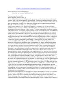 Southern Campaign American Revolution Pension Statements & Rosters Pension Application of Edward Hall S16147 Transcribed and annotated by C. Leon Harris [Punctuation partly corrected.] State of Indianana Marion County Ss