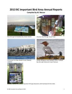 2013 BC Important Bird Area Annual Reports Compiled by BC Nature New IBA sign for Boundary Bay (Dawn Hanna)  Checleset Bay IBA sign (David Pinel)