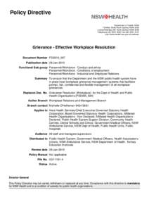 Grievance - Effective Workplace Resolution