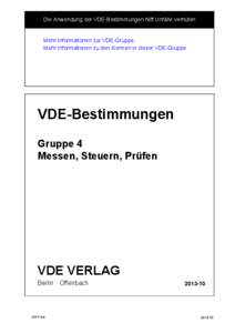 Inhalt VDE-Gruppe 4: Messen, Steuern, Pruefen[removed]