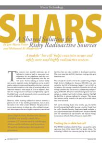 SHARS Waste Technology A Shared Solution for by Jan-Marie Potier Risky Radioactive Sources