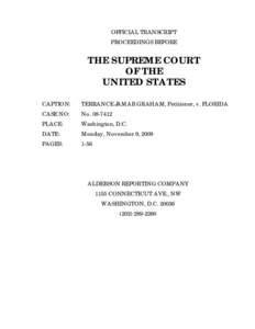 OFFICIAL TRANSCRIPT PROCEEDINGS BEFORE THE SUPREME COURT  OF THE