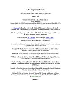 Chicago Sanitary and Ship Canal / Interbasin transfer / Wisconsin v. Illinois / Chicago River / Michigan / Illinois / States of the United States / United States