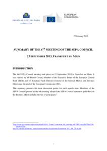 Summary of the 4th meeting of the SEPA Council, 6 February 2012