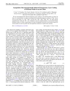 Quantum mechanics / Thermodynamics / Doppler cooling / Laser cooling / Laser / Sympathetic cooling / Trapped ion quantum computer / Victor Balykin / Physics / Atomic physics / Chemistry