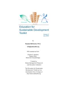 Environment  Society Economy  Education for