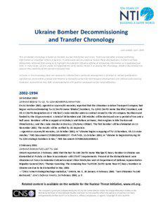 Ukraine Bomber Decommissioning and Transfer Chronology Last update: April 2005