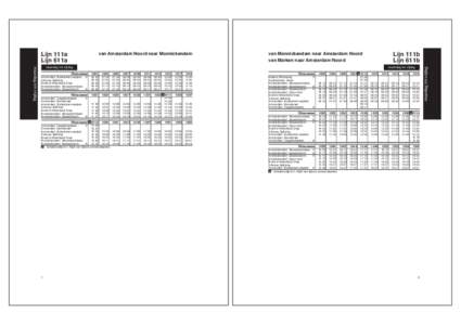 van Amsterdam Noord naar Monnickendam  Lijn 111b Lijn 611b  van Monnickendam naar Amsterdam Noord
