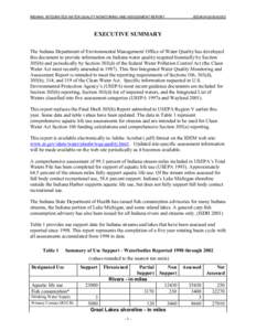 Water pollution / Earth / Aquatic ecology / Bioindicators / Water quality / Index of biological integrity / Clean Water Act / United States Environmental Protection Agency / Indiana / Water / Environment / Environmental science