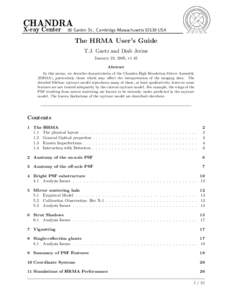 CHANDRA X-ray Center 60 Garden St., Cambridge Massachusetts[removed]USA  The HRMA User’s Guide