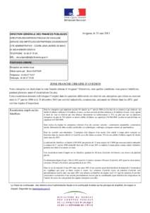 DIRECTION GÉNÉRALE DES FINANCES PUBLIQUES  Avignon, le 31 mai 2011 DIRECTION DES SERVICES FISCAUX DE VAUCLUSE SERVICE DES IMPÔTS DES ENTREPRISES D’AVIGNON EST