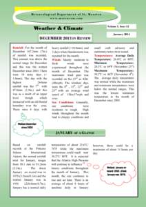 Meteorological Department of St. Maarten www.meteosxm.com Volume 1, Issue 12 Weather & Climate
