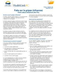 Facts About Influenza (Flu) - HealthLinkBC File #12b - French version