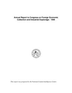 Annual Report to Congress on Foreign Economic Collection and Industrial Espionage