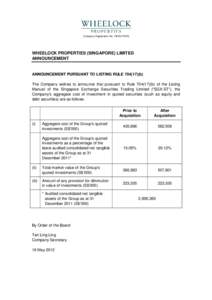 Generally Accepted Accounting Principles / Economy of Singapore / Singapore Exchange / Asset / Economics / Equity / Finance / Stock market / Business