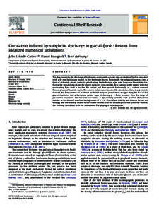 Continental Shelf Research–1406  Contents lists available at ScienceDirect Continental Shelf Research journal homepage: www.elsevier.com/locate/csr