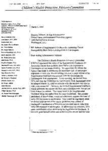 CHPAC Letter from Melanie Marty to Stephen Johnson, March 3, 2005