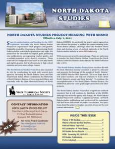 NORTH DAKOTA STUDIES Volume 3, Issue 1 Spring 2011