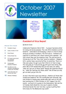 October 2007 Newsletter UEC Diving weekend[removed]October HMAS Swan and