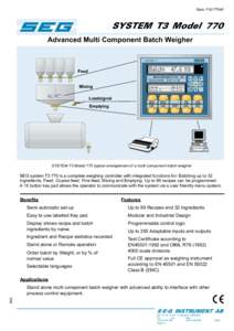 Spec. F42-770aE  SYSTEM T3 Model 770 Advanced Multi Component Batch Weigher SYSTEM T 3