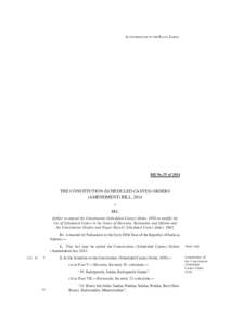 AS INTRODUCED IN THE RAJYA SABHA  Bill No. IV of 2014 THE CONSTITUTION (SCHEDULED CASTES) ORDERS (AMENDMENT) BILL, 2014