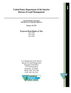United States Department of the Interior Bureau of Land Management Environmental Assessment DOI-BLM-AZ-C010[removed]EA January 18, 2011