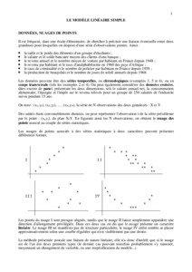 1  LE MODÈLE LINÉAIRE SIMPLE