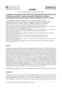 A phylogeny and taxonomy of the Thai-Malay Peninsula Bent-toed Geckos of the Cyrtodactylus pulchellus complex (Squamata: Gekkonidae): combined morphological and molecular analyses with descriptions of seven new species