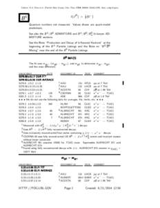 Citation: K.A. Olive et al. (Particle Data Group), Chin. Phys. C38, URL: http://pdg.lbl.gov)  I (J P ) = B0