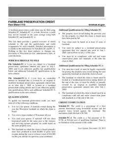 Farmland Preservation Fact Sheet