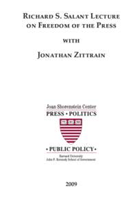 Richard S. Salant Lecture on Freedom of the Press with Jonathan Zittrain  2009