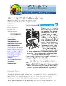 Mid July 2012 Mackinaw City C of C Newsletter