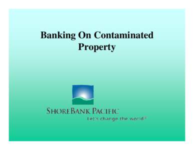 ShoreBank / Community development financial institution / Financial services / Finance / Business / Community development / Ethical banking / Microfinance