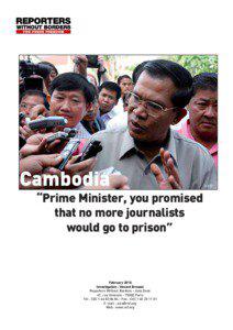 Cambodia “Prime Minister, you promised that no more journalists