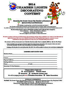 2014 Chamber Lights Decorating Contest Hosted by the Greater Ocean City Chamber of Commerce Sponsored by Local Businesses