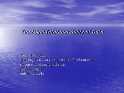 The Legal Interoperability of Data