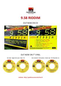 9.58 RIDDIM OUT NOW ON CD OUT NOW ON 7” VYNIL Busy Signal - Reggae Music Again / Shuga[removed]