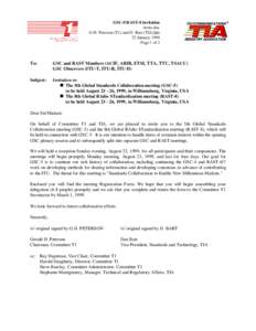 GSC-5/RAST-8 Invitation invite.doc G.H. Peterson (T1) and D. Bart (TIA)/jda 22 January 1999 Page 1 of 2