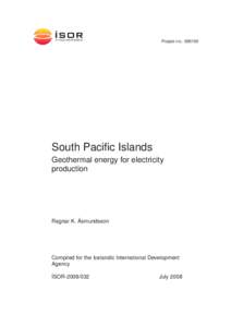 South Pacific Islands—Geothermal energy for electricity production