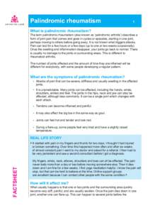 Palindromic rheumatism  1 What is palindromic rheumatism?