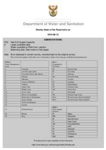 Water / Water Management Areas / Upper Vaal Water Management Area / Gouritz Water Management Area / Crocodile (West) and Marico Water Management Area / Olifants/Doorn Water Management Area / Olifants River / Middle Vaal Water Management Area