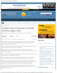 Tempers flare at hearing on Central Arizona copper mine