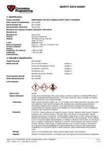SAFETY DATA SHEET  1. Identification Product identifier  PENNTROWEL WATER CLEANABLE EPOXY GROUT HARDENER