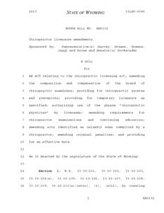 2013 General Session - Introduced Version - HB0132 - Chiropractor licensure-amendments.