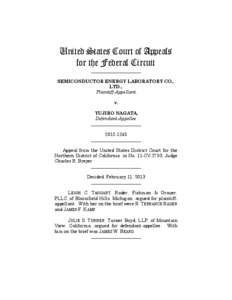 United States Court of Appeals for the Federal Circuit ______________________ SEMICONDUCTOR ENERGY LABORATORY CO., LTD.,